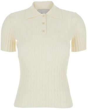 Ami Paris Shirt Collar T-Shirt - White
