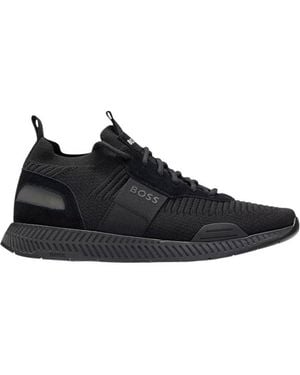 BOSS Logo Signature Trainers - Black