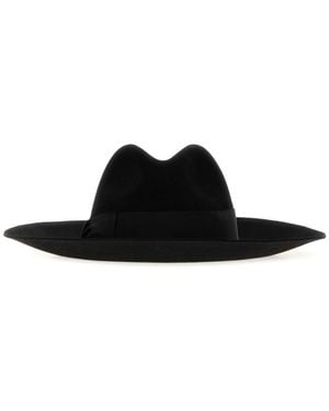 Borsalino Sophie Solid Fedora Hat - Black