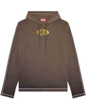 DIESEL Logo Regular Hoodie - Brown