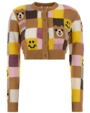 Moschino Multicolor Graphic Print Cardigan - Black