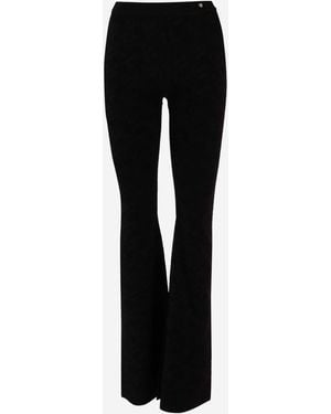 Versace Medusa Flared Stretch Viscose Jersey Pants - Black