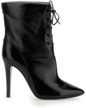 Philippe Model Solid Pointed Toe Boots - Black
