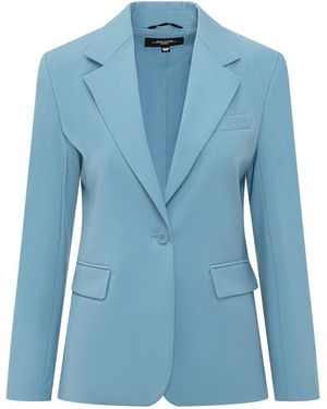 Weekend by Maxmara Solid Notched Lapel Blazer - Blue