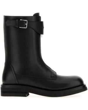 McQueen Leather Boots - Black