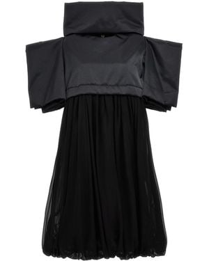 Comme des Garçons Padded Satin Tulle Dress - Black