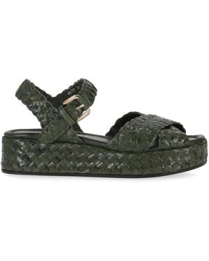 LA ROSE Leather Sandals - Green