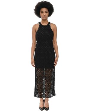 Off-White c/o Virgil Abloh Crochet Halter Neck Midi Dress - Black