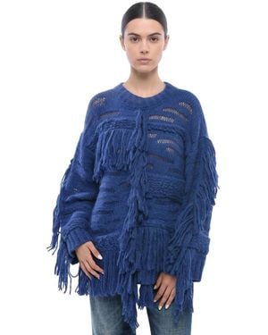 Stella McCartney Textured Crew Neck Sweater - Blue