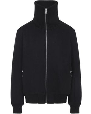Rick Owens High Neck Wool Jacket - Black