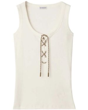 Burberry Round Neck Tank Top - White