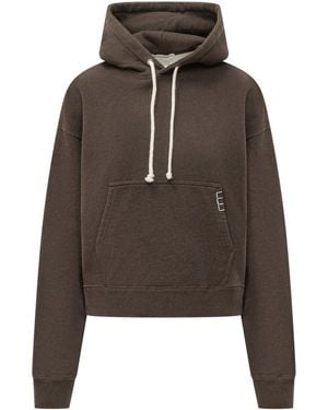 JW Anderson Solid Hood Sweatshirt - Brown