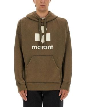 Isabel Marant Logo Relaxed Hoodie - Green