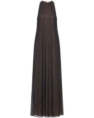 Gucci Gg Monogram Silk Georgette Dress - White
