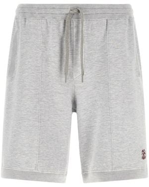 Brunello Cucinelli Logo Shorts - Gray