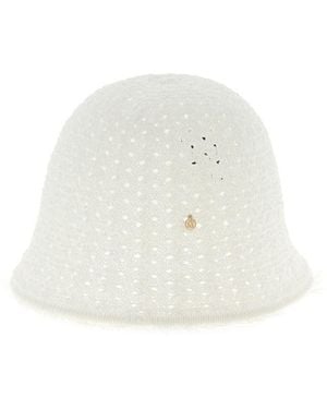 Maison Michel Lison Knitted Bucket Hat - White