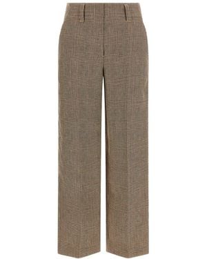 Brunello Cucinelli Tailored Flat Front Pants - Natural