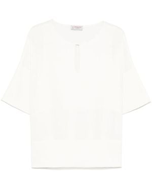 Alberto Biani Keyhole-Neck Top - White