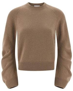 Nude Curved Sleeve Sweater - Brown