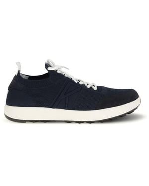 Kiton Textured Knit Sneakers - Blue