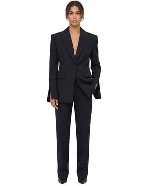 Mugler Solid Peaked Lapel Blazer - Black