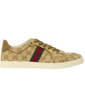 Gucci Logo Gg Sneakers - Natural