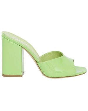 Paris Texas Slip On Anja Mules - Green