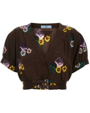 【送料&関税込】Prada Printed Nylonette Crop-top Prada Printed Nylonette Bra Top | Saks Fifth Avenue