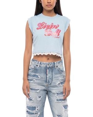 DSquared² Graphic Crew Neck T-Shirt - Blue