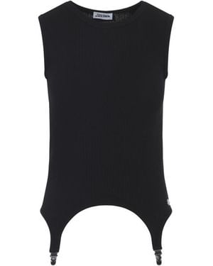 Jean Paul Gaultier Lingerie Garter Cotton Top - Black