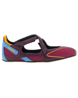 The Attico Color-Block Ballet Flats - Purple