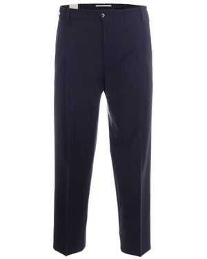 BRIGLIA Straight Flat Front Pants - Blue