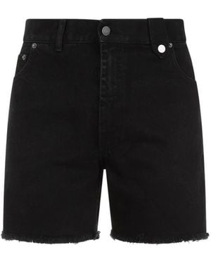 Egonlab Stonewashed Cotton Denim Shorts - Black