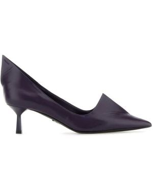 Prada Leather Pumps - Blue