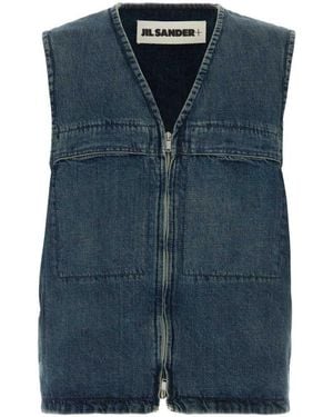 Jil Sander Relaxed Vest Jacket - Blue