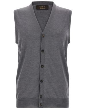 Zanone V-Neck Sleeveless Vest - Gray