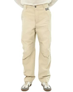 DSquared² Straight Flat Front Pants - Natural