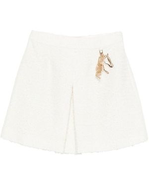 Emporio Armani Logo Detail Mini Skirt - White