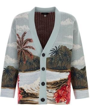 Alanui Embroidered Wool Blend Cardigan - Gray