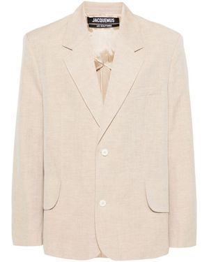 Jacquemus La Veste Titolo Blazer Jacket - Natural