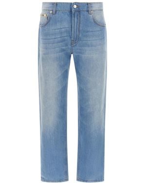 Moschino Straight High Rise Jeans - Blue