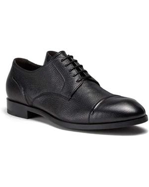 ZEGNA Textured Leather Lace Ups - Black