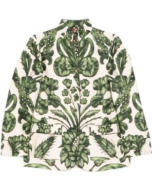 F.R.S For Restless Sleepers Printed Silk Shirt - Green