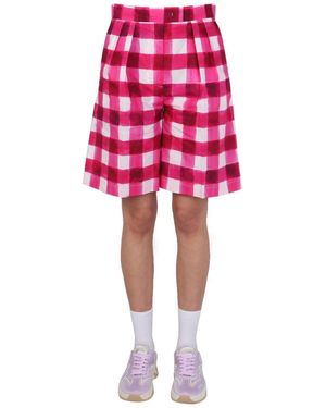 MSGM Check Shorts - Red