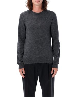 Maison Margiela Elbow Patch Wool Sweater - Gray