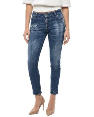 DSquared² Skinny Mid Rise Jeans - Blue