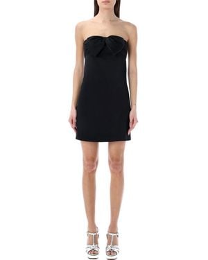 Saint Laurent Acetate Viscose Strapless Minidress - Black