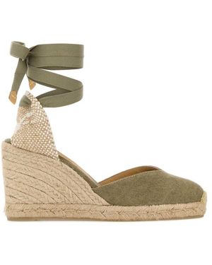 Castañer Lace Up Wedge Espadrilles - Metallic