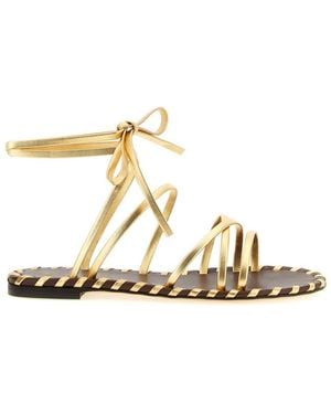 Gianvito Rossi Lace Up Sandals - Natural