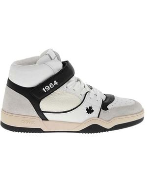DSquared² Leather High-Top Sneakers - White